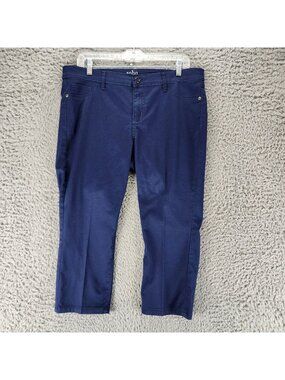 Soho Jeans Womens 12 Crosby Blue Stretch Denim Slim Leg Crop